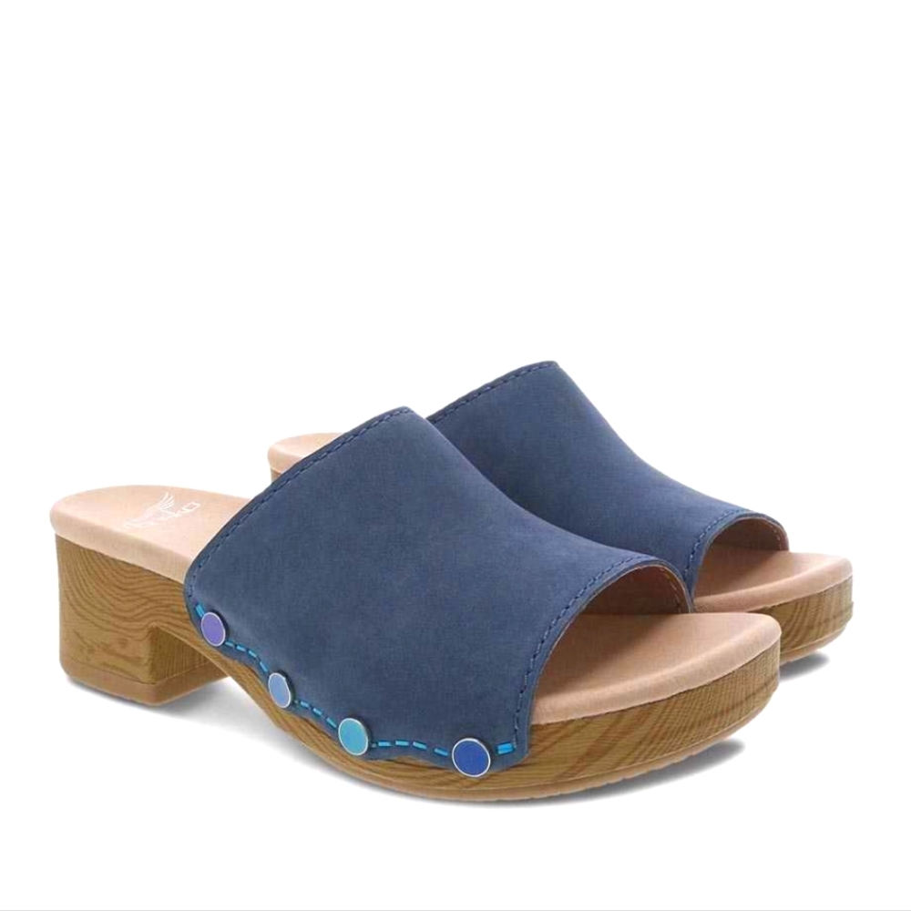 Dansko Blue Suede Giana Sandals